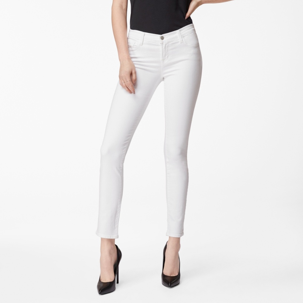 J Brand 811 Mid-Rise Skinny In White